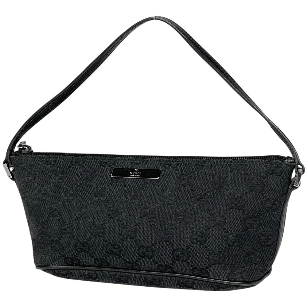 Gucci Handbag GG Accessory Pouch Clutch Canvas Black